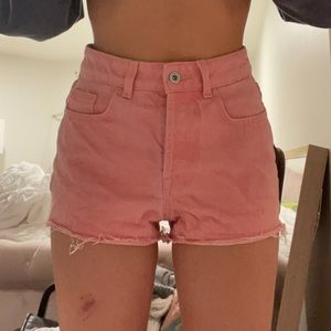 Zara pink denim shorts